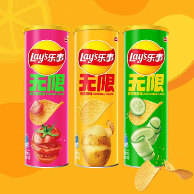 【宋雨琦乐事薯片】到手共312g无限罐装多口味零食大礼包追剧春游