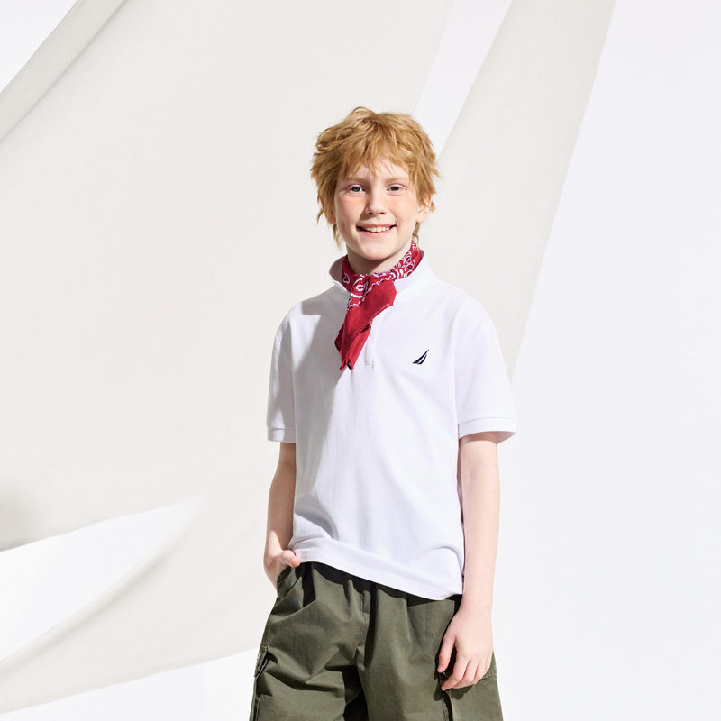 Nautica Children's Clothing Boys' Short-Sleeved T-Shirt Pique Cotton Summer Clothes Kidsren's Polo Shirt Girls' Tops