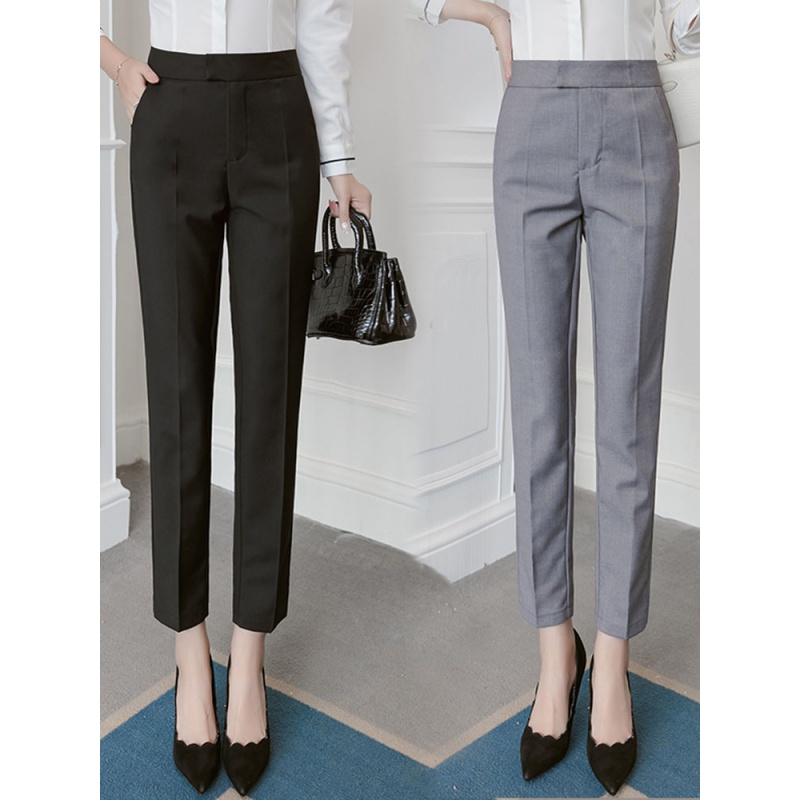 Tide Cards 2021 Fall New Western Dress Pants Women 90% Pants High Waist West Pants Women Straight Cylinder Cigarette Pants Casual Working Pants