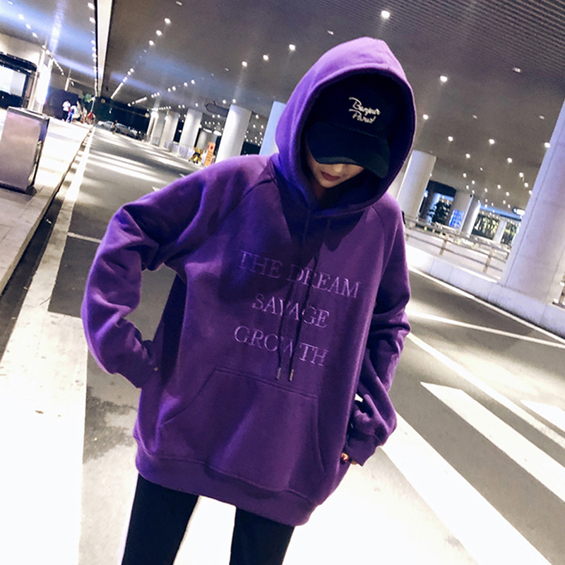 Tide brand medium and long version hooded sweatshirt women's 2021 spring and autumn new women's Korean loose jacket Hong Kong wind thin jacket