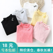 Childrens half-turtleneck sweater baby finished girl wearing white foreign-made thick female baby baby plus Velvet female winter