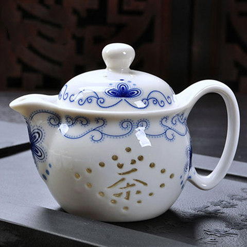 Jingdezhen teapot ceramic large tea kettle kung fu tea set tea maker exquisite blue and white porcelain filter mesh teapot