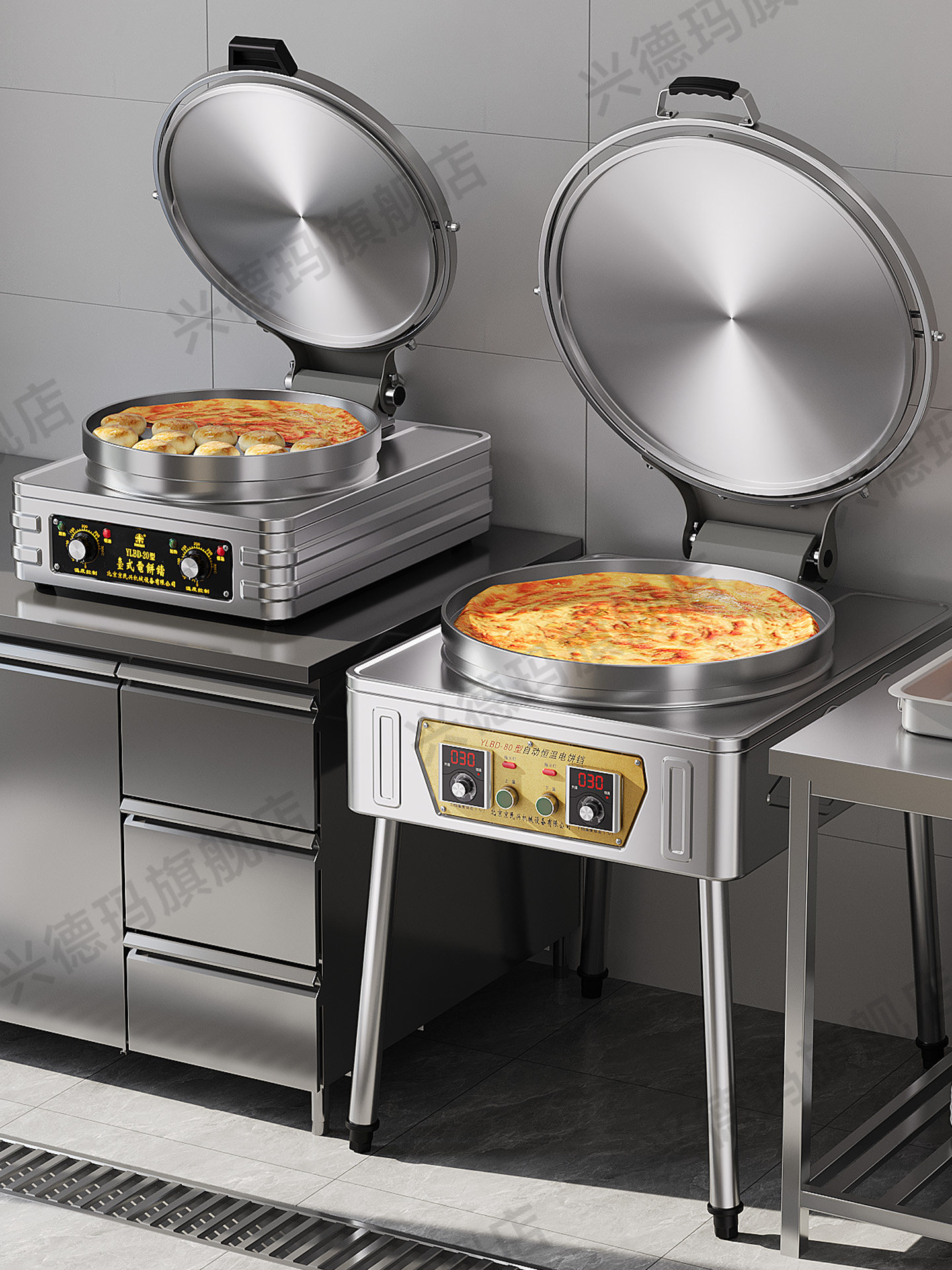 Electric pancake pan, commercial non-stick pan, electric heating, new automatic temperature control, double-sided heating, thousand-layer pancake, sauce pancake pancake machine