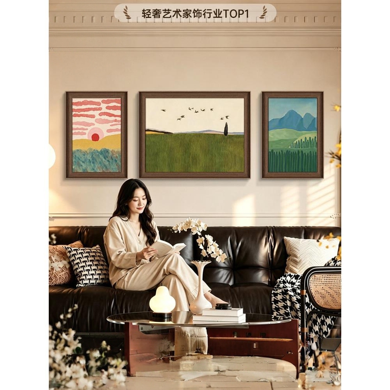 Medieval Style Living Room Decorative Painting Sofa Background Wall Hanging Painting 2026 New Medieval Style Art Mural Triptych Medieval Style Living Room Decorative Painting Sofa Background Wall Hanging Painting 2026 New Medieval Style Art Mural Triptych
