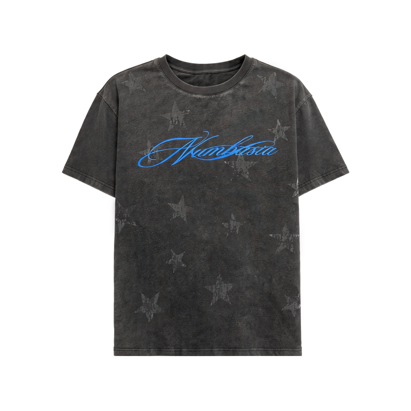 Numbasia_'Asiastar' All-Over Star Print Washed Vintage Loose Street Style Light Asian Short-Sleeve T-Shirt Numbasia_'Asiastar' All-Over Star Print Washed Vintage Loose Street Style Light Asian Short-Sleeve T-Shirt