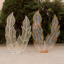 Wedding props new lace feather road lead iron screen background wedding decoration window creative decoration ornaments