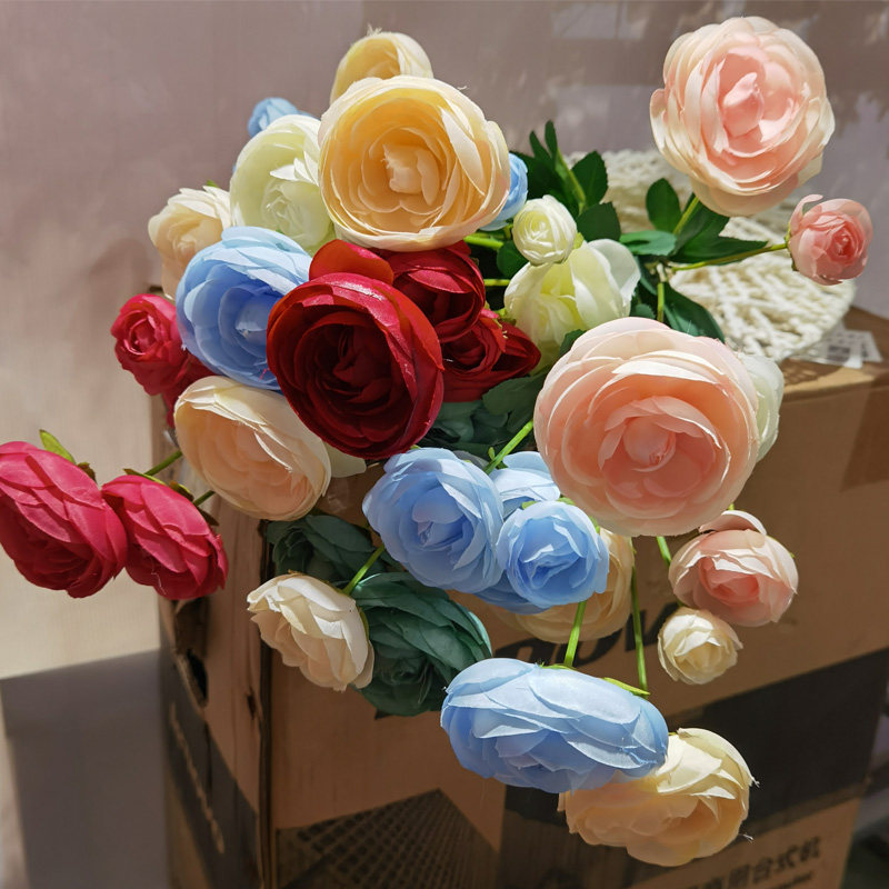 Wedding Celebration of Wedding Simulation Silk Flowers small tea Mei Happy Mei Home Flower Arranging Material Wedding Hall Stage Decoration Road Leading Rose Art