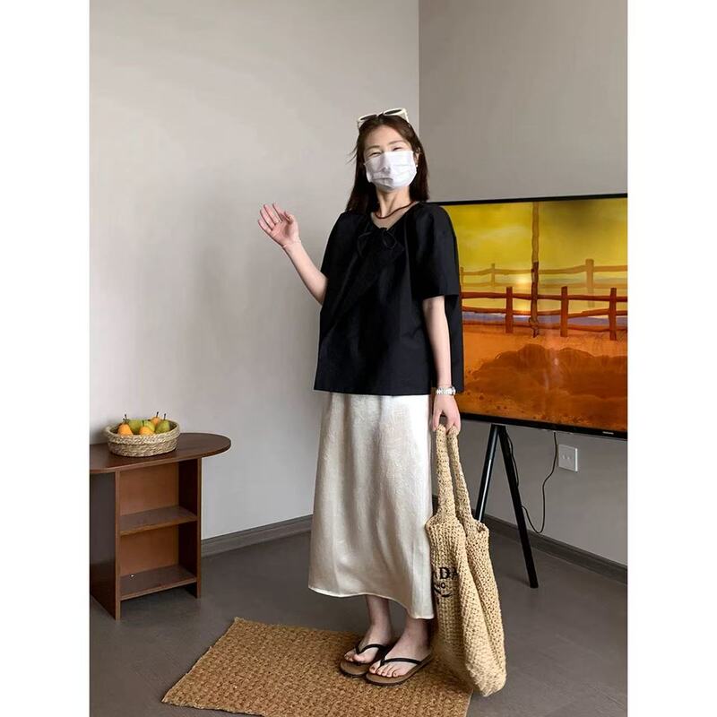 9111 High-Quality Gloss | Wine Glass Luster Skirt 100% Acetate Half Skirt 4.18