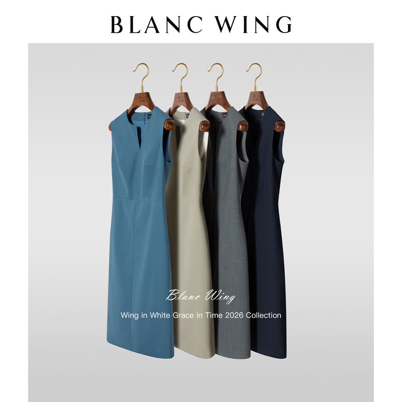 Blancwing Intellectual Light Luxury | High-End Merino Wool Draped and Stylish Sleeveless Dress with Slimming Effect Blancwing Intellectual Light Luxury | High-End Merino Wool Draped and Stylish Sleeveless Dress with Slimming Effect