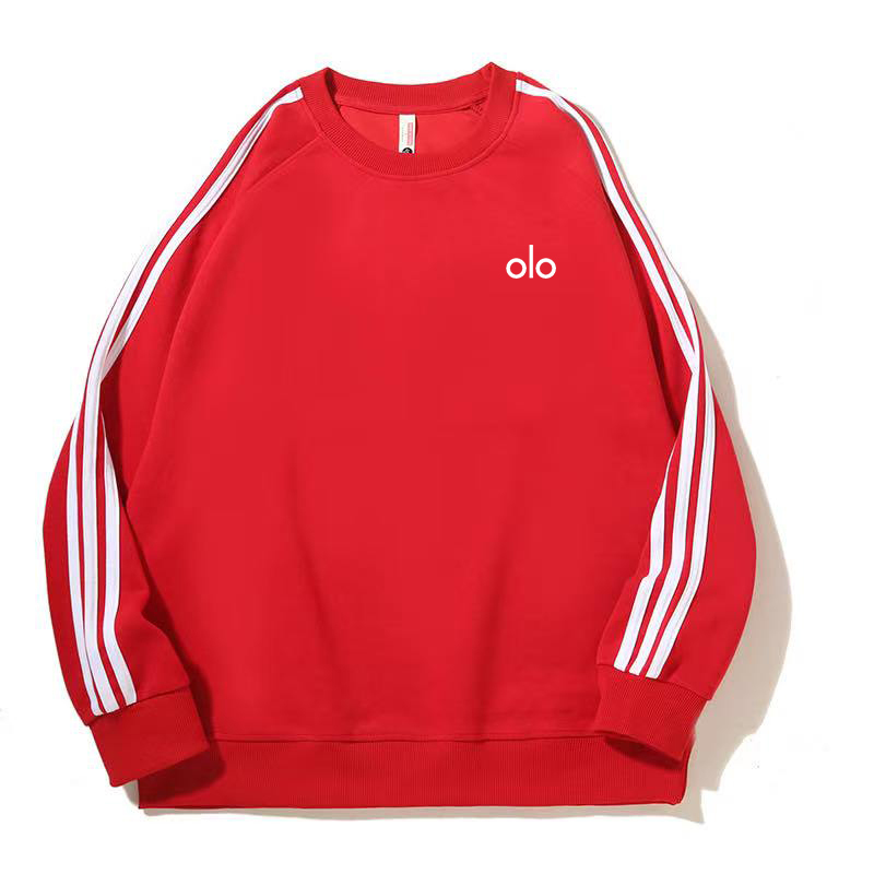 Three-Stripe Sports Sweatshirt for Men and Women, Youth Students, Round Neck, No Hood, Loose Fit, Drop Shoulder, Pure Cotton Hoodie, Large Size, Trendy