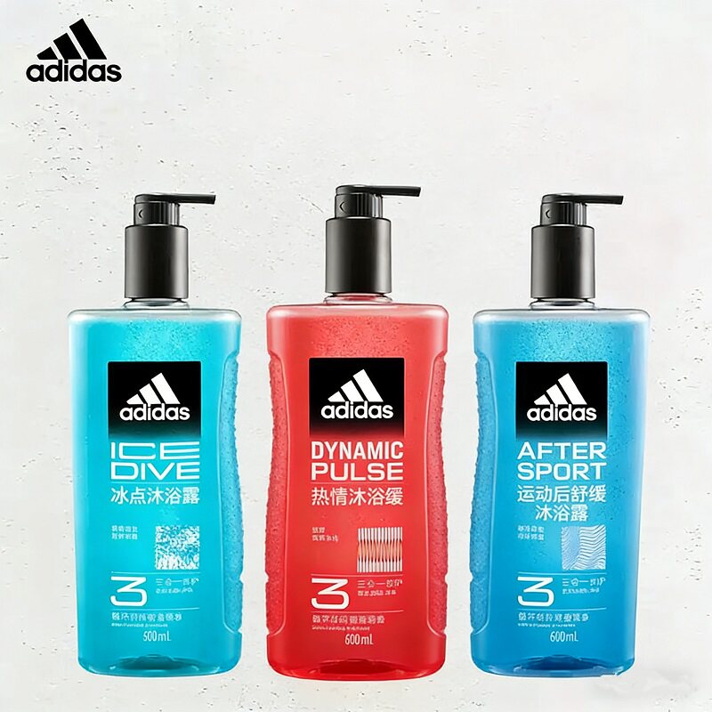 阿迪达斯沐浴露三合一洗发水洗面奶男士游泳去氯保湿冰点热情套装