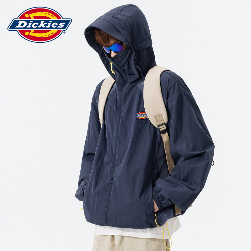 Dickies Summer Thin Outdoor 2026 Unisex Sun Protection Clothing with Hood, Loose Fit, Upf50+, Zipper, Cool Feeling, Long Sleeves