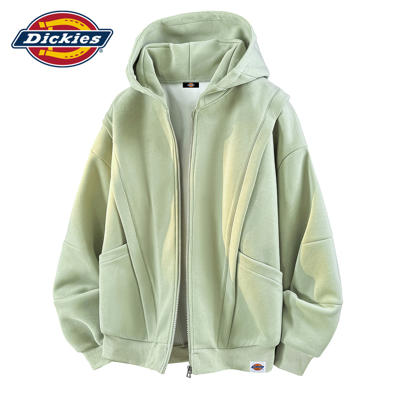 Dickies Heavyweight Zip-Up Hooded Cardigan Jacket for Men, New Autumn American-Style Loose Trendy Brand Couple Sweatshirt