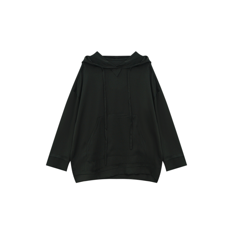 Amiya. Lazy, Stretchy, Drapey, Loose-Fitting Hooded Sweatshirt 1Tdm0W004 Amiya. Lazy, Stretchy, Drapey, Loose-Fitting Hooded Sweatshirt 1Tdm0W004