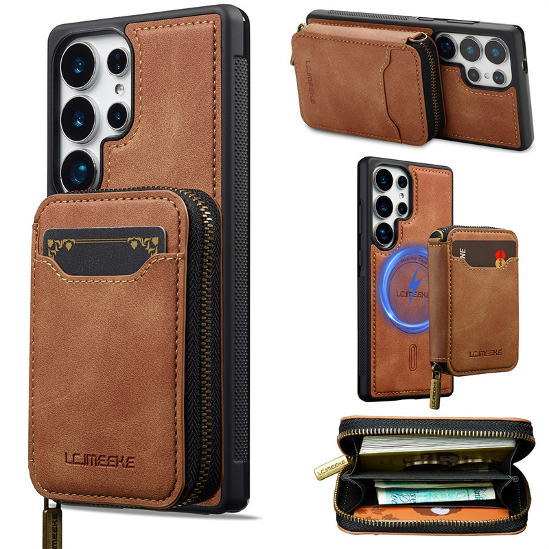 Split Card Holder Case Suitable for Samsung S26 Ultra Phone Case, Light Luxury Genuine Leather Galaxy S26 High-End Feel, S24 Fe New Business Style, S23+ Zipper Card Slot, S22 Anti-Drop Full Coverage, S25 Plus Fashionable Split Card Holder Case Suitable for Samsung S26 Ultra Phone Case, Light Luxury Genuine Leather Galaxy S26 High-End Feel, S24 Fe New Business Style, S23+ Zipper Card Slot, S22 Anti-Drop Full Coverage, S25 Plus Fashionable
