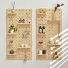 Customized hole board solid wood Nordic storage wall rack wall hanging living room kindergarten decoration home