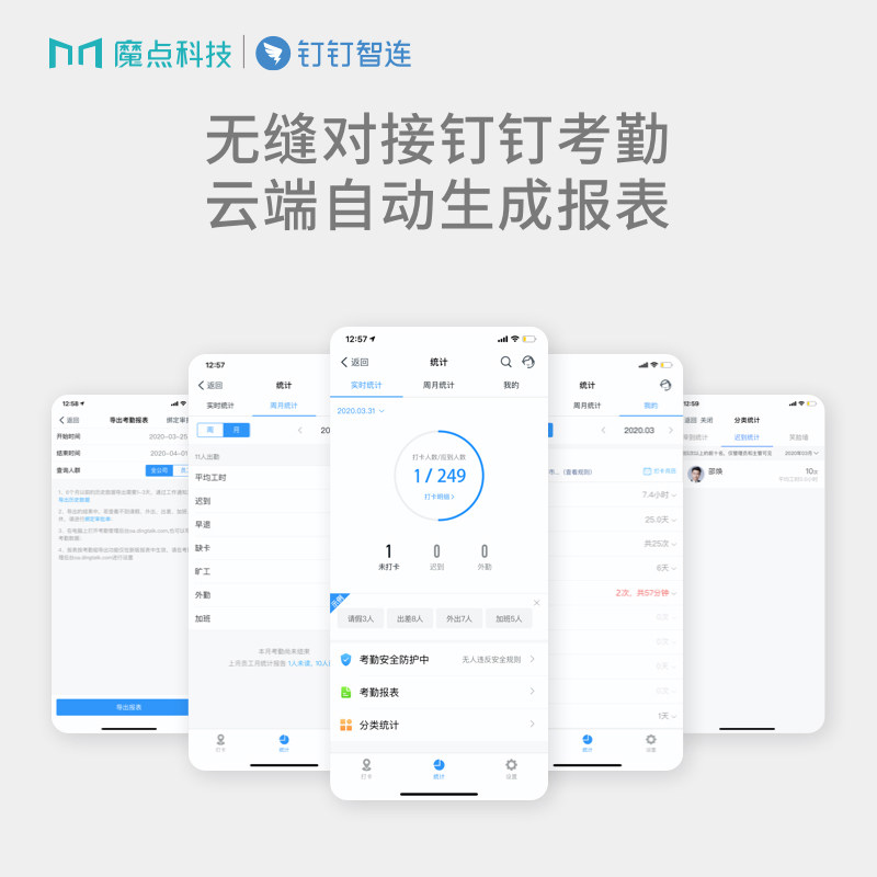 Magic Point D3 Temperature Measurement Intelligent Access Control and Attendance Machine DingTalk Zhilian Corporate Office Face Attendance Machine Access Control