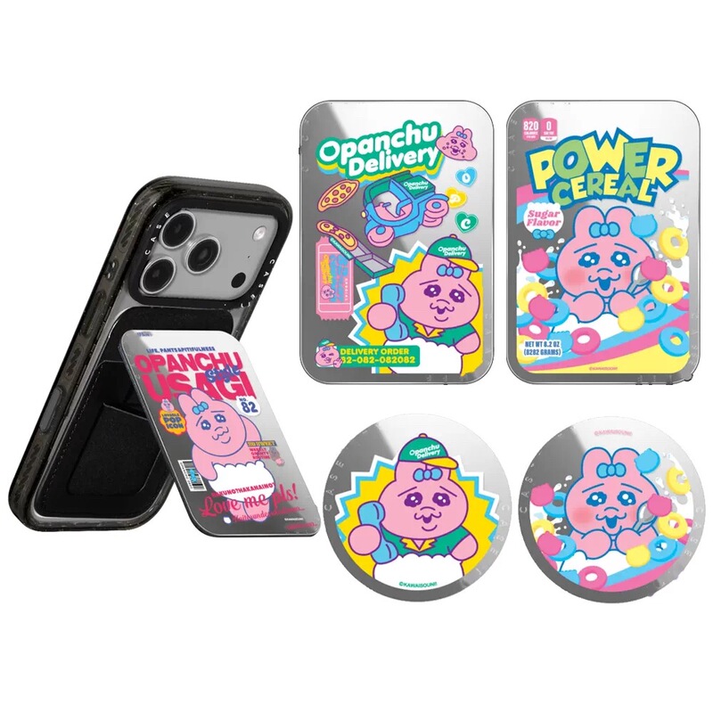 Case New Pink Pants Rabbit Opanchu Usagi Magnetic Stand Card Holder Portable Universal Snap-On
