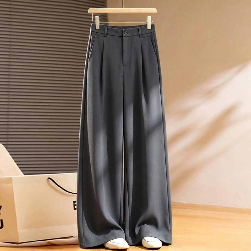 Stylish Pleated Suit Straight-Leg Pants for Women, New Autumn 2026 Elegant Commuter Casual Pants, Cropped Wide-Leg Pants Stylish Pleated Suit Straight-Leg Pants for Women, New Autumn 2026 Elegant Commuter Casual Pants, Cropped Wide-Leg Pants