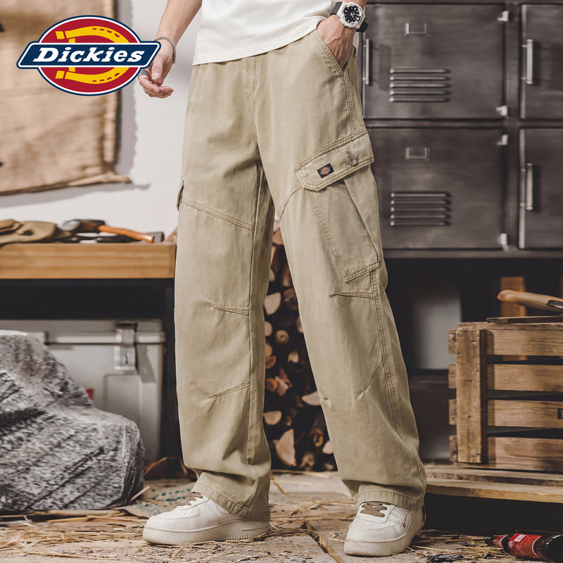 Dickies Men's Casual Pants New Trendy Brand Loose Versatile Multi-Pocket Straight-Leg Work Pants