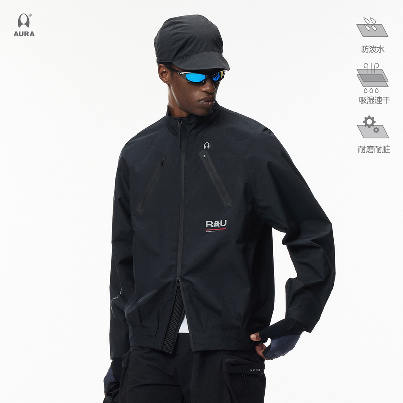 Aura Lightweight Double-Line Grid Four-Level Fluorine-Free Water-Repellent Zip-Up Sports Outdoor Stand-Collar Jacket Aura Lightweight Double-Line Grid Four-Level Fluorine-Free Water-Repellent Zip-Up Sports Outdoor Stand-Collar Jacket