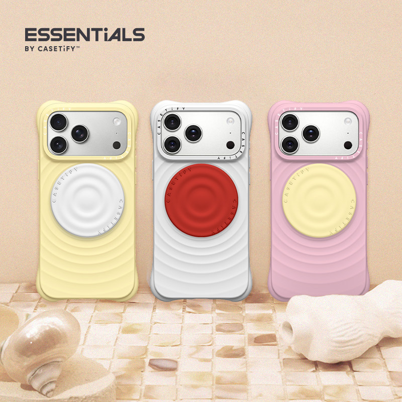 Casetify Wave Phone Holder/Airbag Holder/Card Holder White/Cream Yellow/Tomato Red/Sky Blue