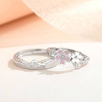The script kills the dark night and comes to jung bo joo, park hyun woo souvenir, cherry blossom ring, forest style couple ring, birthday gift