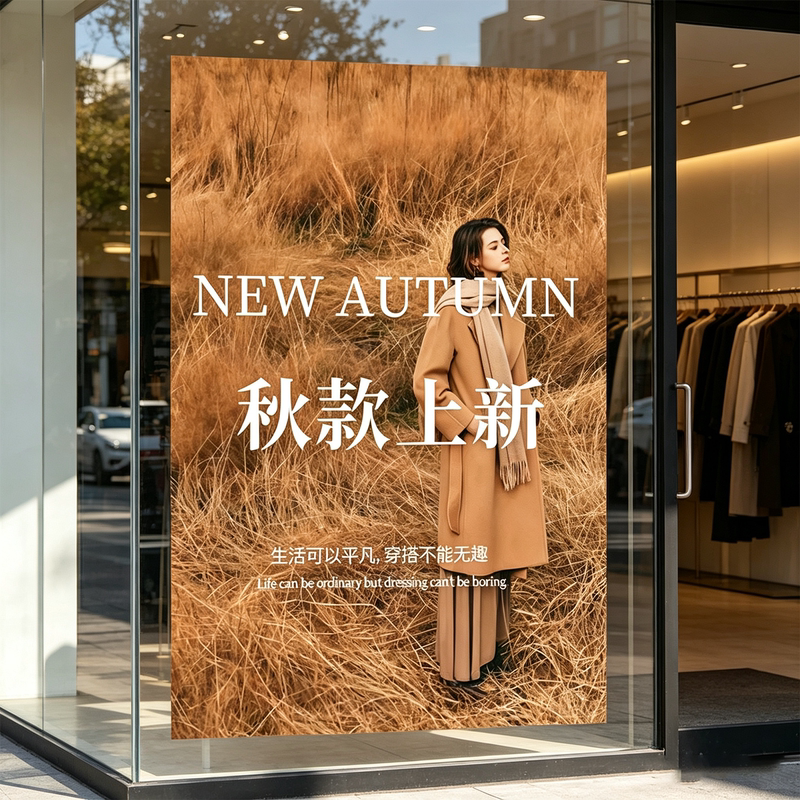 Autumn New Arrivals Poster Clothing Store Decoration Mall Women's Clothing Store Atmosphere Setup Glass Door Front Desk Window Sticker Art Autumn New Arrivals Poster Clothing Store Decoration Mall Women's Clothing Store Atmosphere Setup Glass Door Front Desk Window Sticker Art