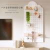 Solid wood hole board entry wall storage rack entrance living room hanging board partition wooden study storage rack display rack