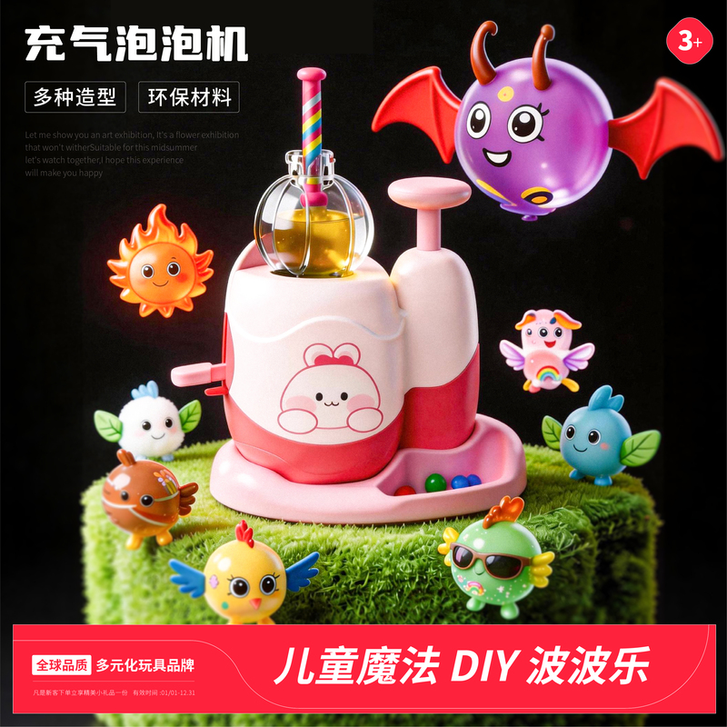 German Children's Handmade Magic Balloon Sticky Fun DIY Inflatable Wave Balloon Toy for Girls Aged 3-6, Children's Day Gift
