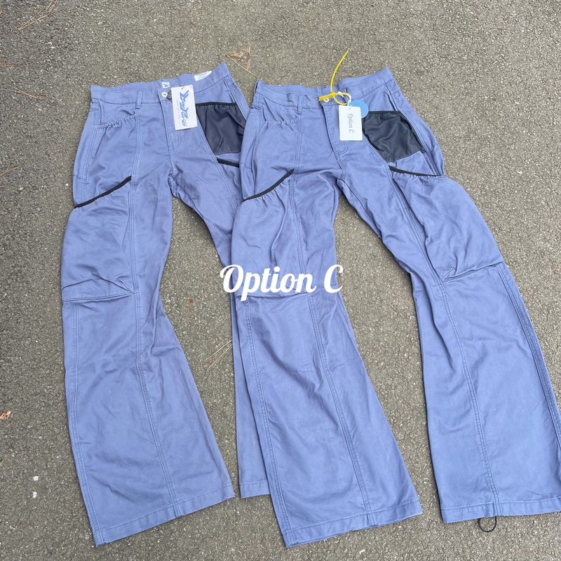 [Same Fabric] Optionc Oc Multi-Pocket Utility Pants Gardener Pants Blue-Purple French Workwear Low-Rise Distressed