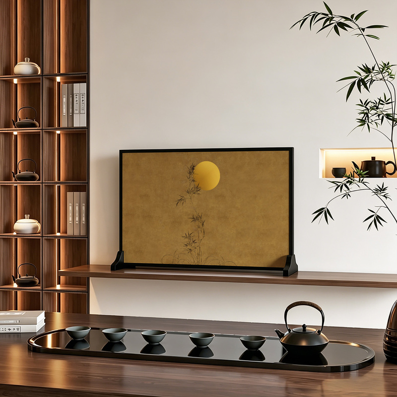 New Chinese-Style Desktop Small Screen Partition, Low Partition for Entrance, Office Decoration, Tea Room Table Divider, Movable Background Wall