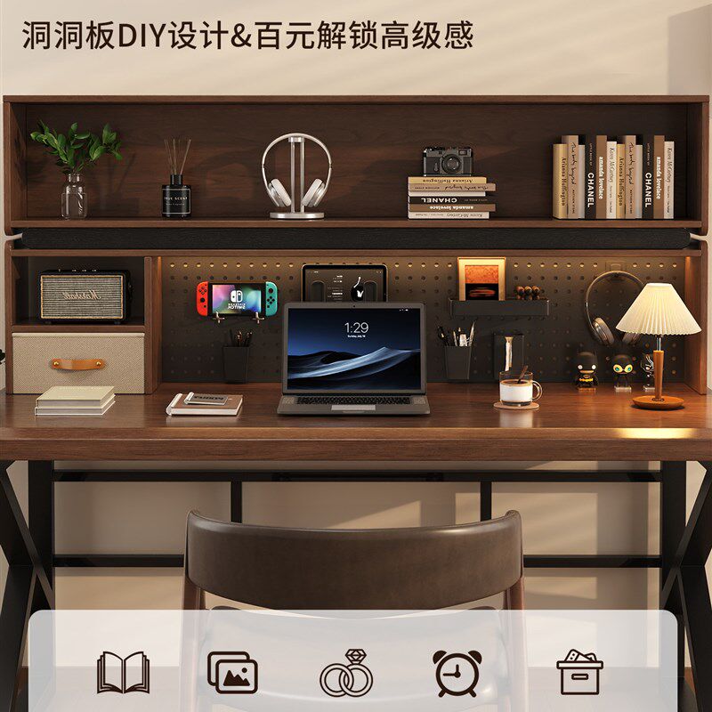 Desktop hole board storage rack table bookshelf household simple storage shelf office vertical multi-layer small bookcase