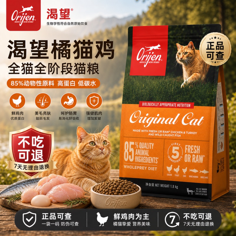 Original Hunting Instinct Cat Food, Canadian Imported Grain-Free Chicken Flavor, Complete Cat Food for Kittens and Adult Cats Original Hunting Instinct Cat Food, Canadian Imported Grain-Free Chicken Flavor, Complete Cat Food for Kittens and Adult Cats