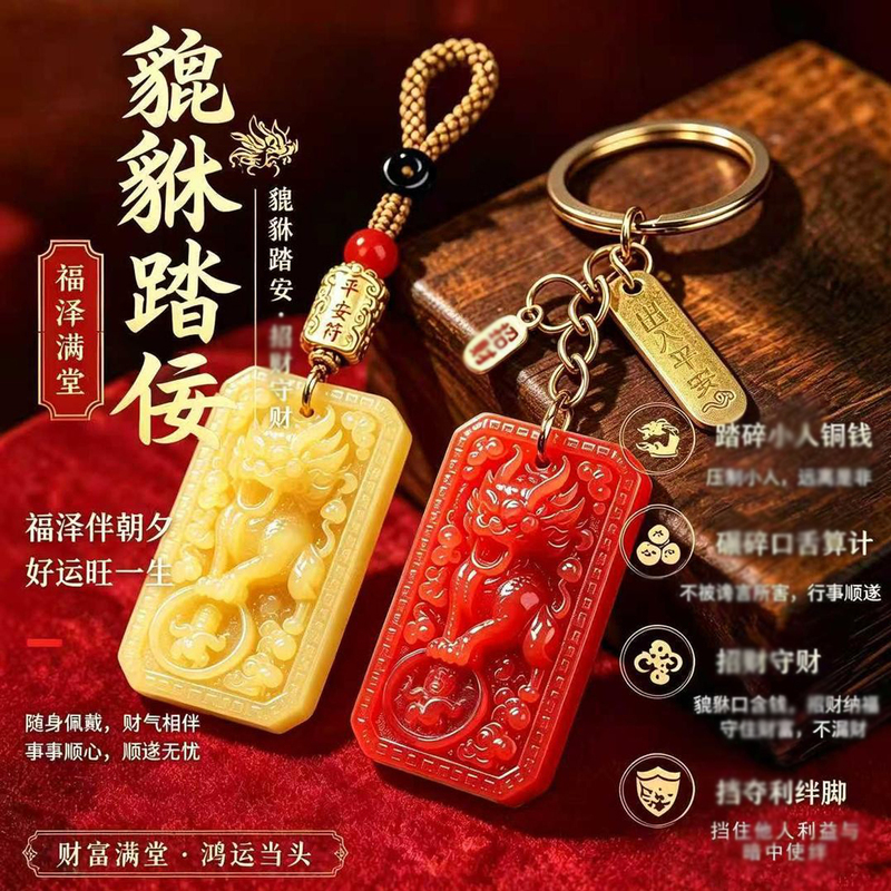 [Recommended by the Master] Premium Handmade Pixiu Keychain Pendant, Personal Accessory, Unisex Gift