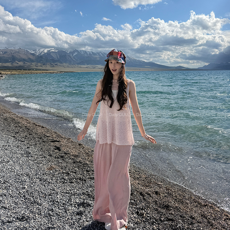 Daily Guu Unique Pink Cupro Silk Summer Lightweight Long Pants 2026 New Cool Wide-Leg Pants Daily Guu Unique Pink Cupro Silk Summer Lightweight Long Pants 2026 New Cool Wide-Leg Pants