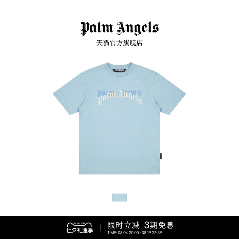 Palm Angels Couple Short-Sleeved Men's and Women's New American High Street Lazy Style Fashion Logo Light Luxury Trendy Brand T-Shirt Palm Angels Couple Short-Sleeved Men's and Women's New American High Street Lazy Style Fashion Logo Light Luxury Trendy Brand T-Shirt