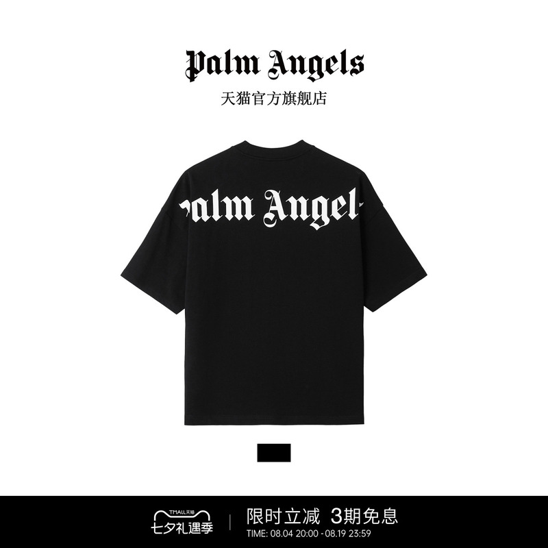 Palm Angels [Celebrity Style] Short Sleeve T-Shirt for Men 2026 New Light Luxury Trendy Brand Loose Half-Sleeve for Women
