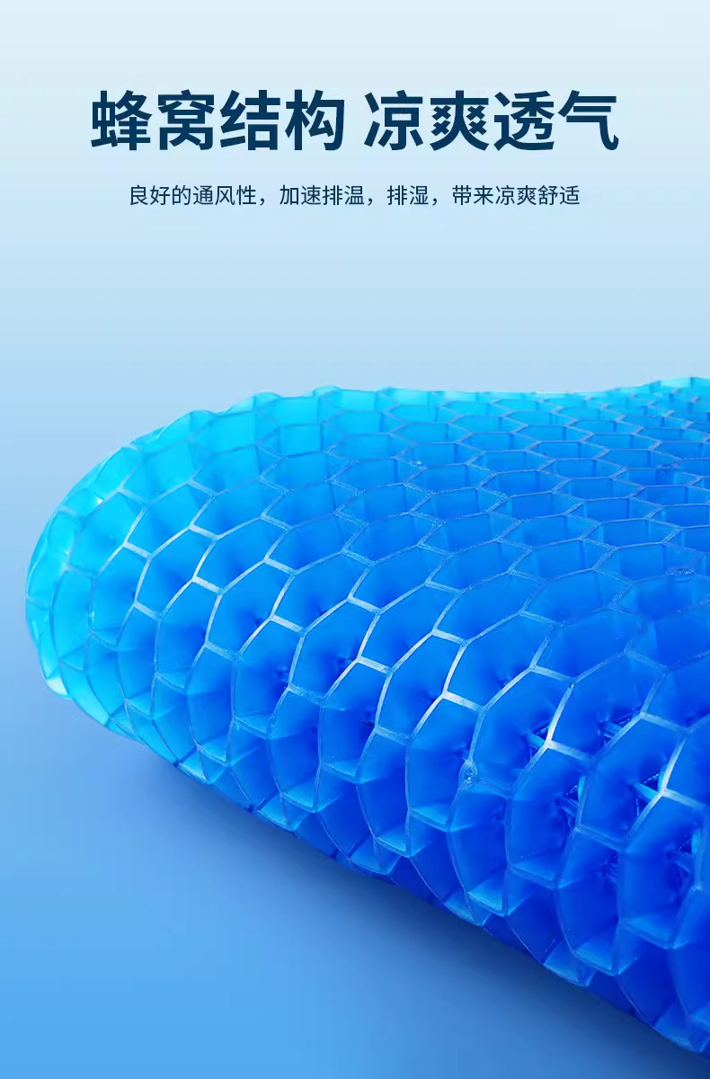 Gel honeycomb seat cushion, enlarged car honeycomb seat pad, ventilated and breathable thick seat cushion, jelly cooling pad, free shipping