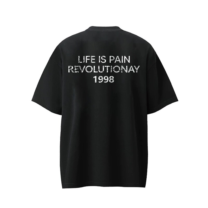 Lifeispain Starry Letter Print Loose Versatile Casual T-Shirt Short Sleeve
