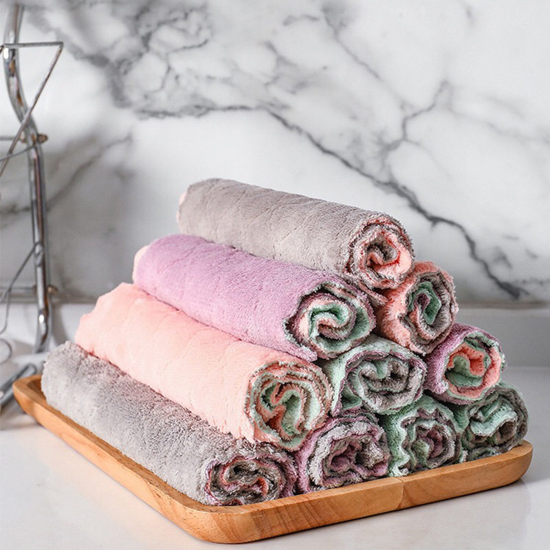 Household dishcloth, cleaning cloth, non-stick oil rag, kitchen supplies, absorbent towel, non-linting, wiping tablecloth, household use