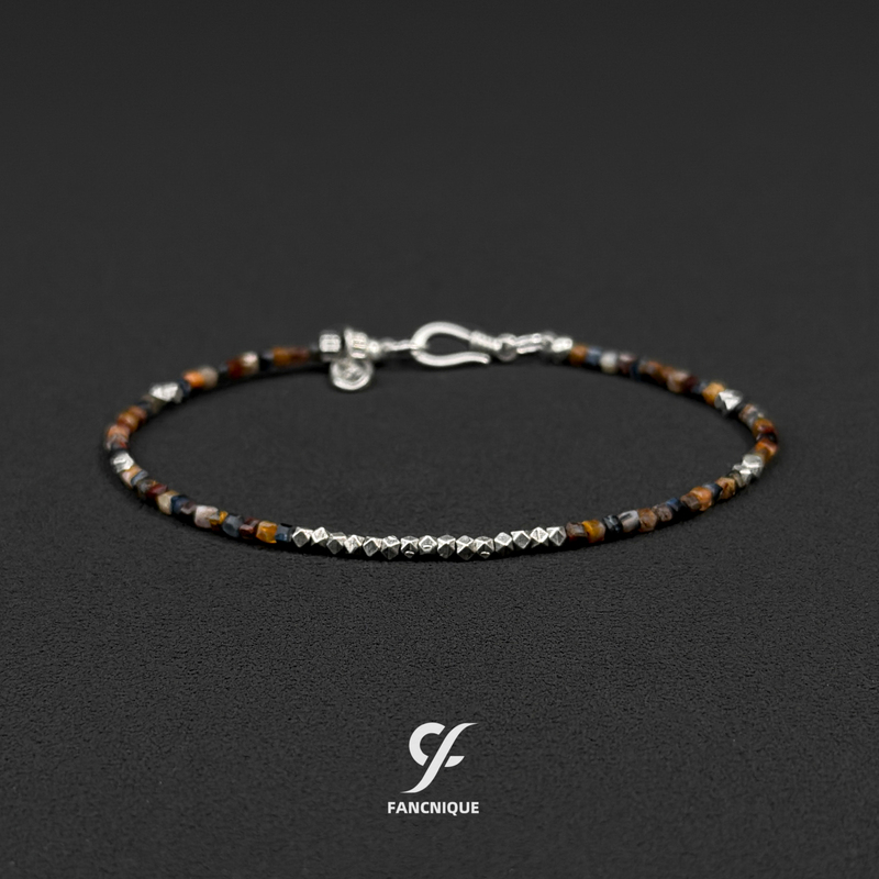 Fanxi Li Ke Prism S925 Sterling Silver Vintage Peter Stone Sugar Cube Fine Silver Niche Bracelet Couple Bracelet Fanxi Li Ke Prism S925 Sterling Silver Vintage Peter Stone Sugar Cube Fine Silver Niche Bracelet Couple Bracelet