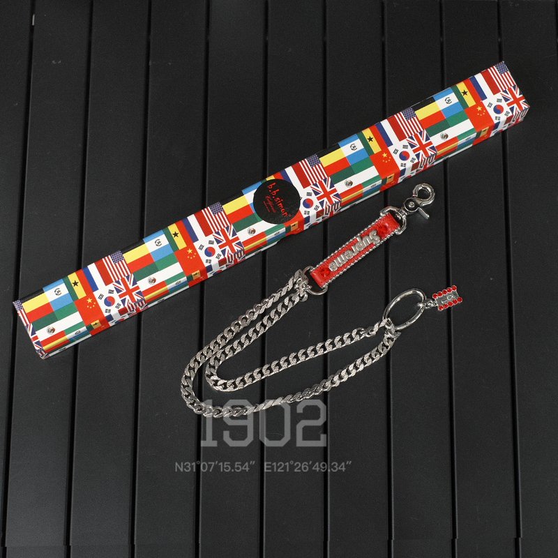 Supreme 26Fw B.B.Simon Chain Rhinestone Crocodile Pattern Keychain Waist Chain Pants Chain Supreme 26Fw B.B.Simon Chain Rhinestone Crocodile Pattern Keychain Waist Chain Pants Chain