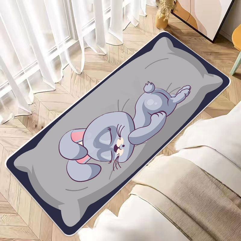 Cartoon bedside carpet, bedroom carpet, thickened simple bedside sofa, coffee table blanket, animal foot pad, bay window floor mat