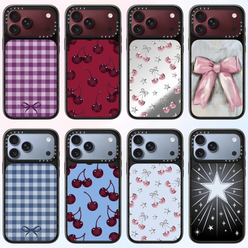 【Hong Kong】The Same Burgundy Wine Red and Glacier Blue Color Is Suitable for Apple iPhone 18/17 Promax Phone Cases, Cute Cartoon 16Promax Celebrity Style Magnetic Protective Hard Case