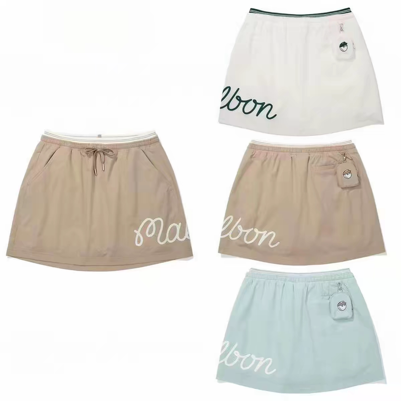 26 Korean Women's Golf Outdoor Sports Short Skirt with Elastic Waistband, Anti-Exposure, Lightweight Half-Length Tennis Skirt