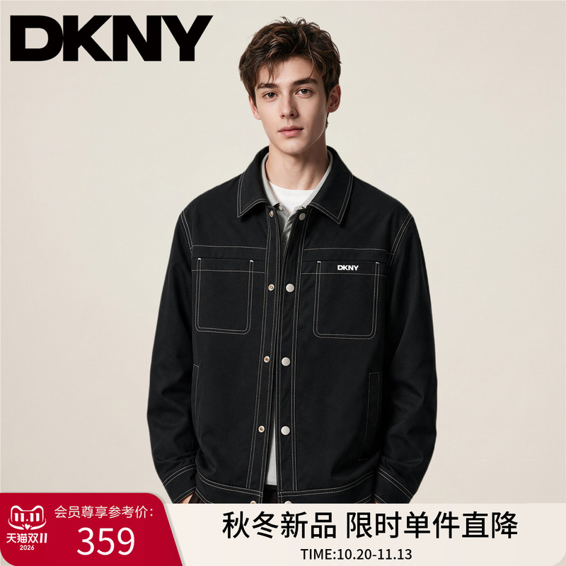 Dkny Tang Kenaer Men's Pocket Commuter Jacket 2026 Autumn Black Simple Business Workwear Jacket