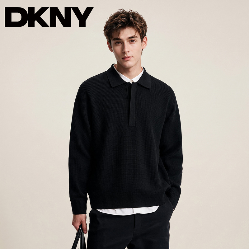 Dkny Tang Kenaer Polo Collar Commuter Knitwear 2026 Autumn Business Sweater Simple Style Top