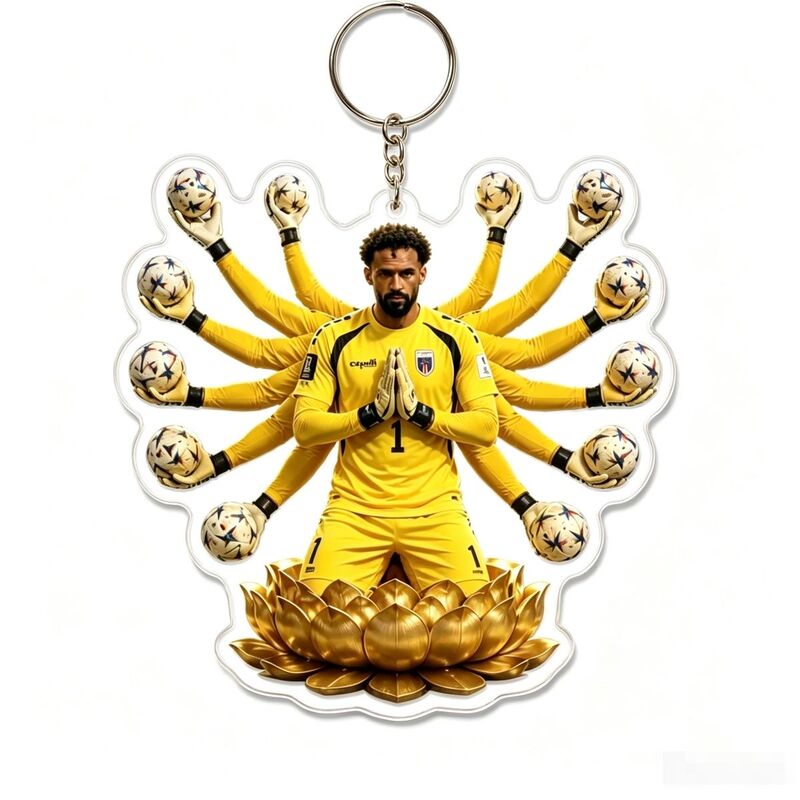 Cape Verde Goalkeeper Vozinha Spanish Star Merchandise Acrylic Keychain Pendant Cool Football Collectible