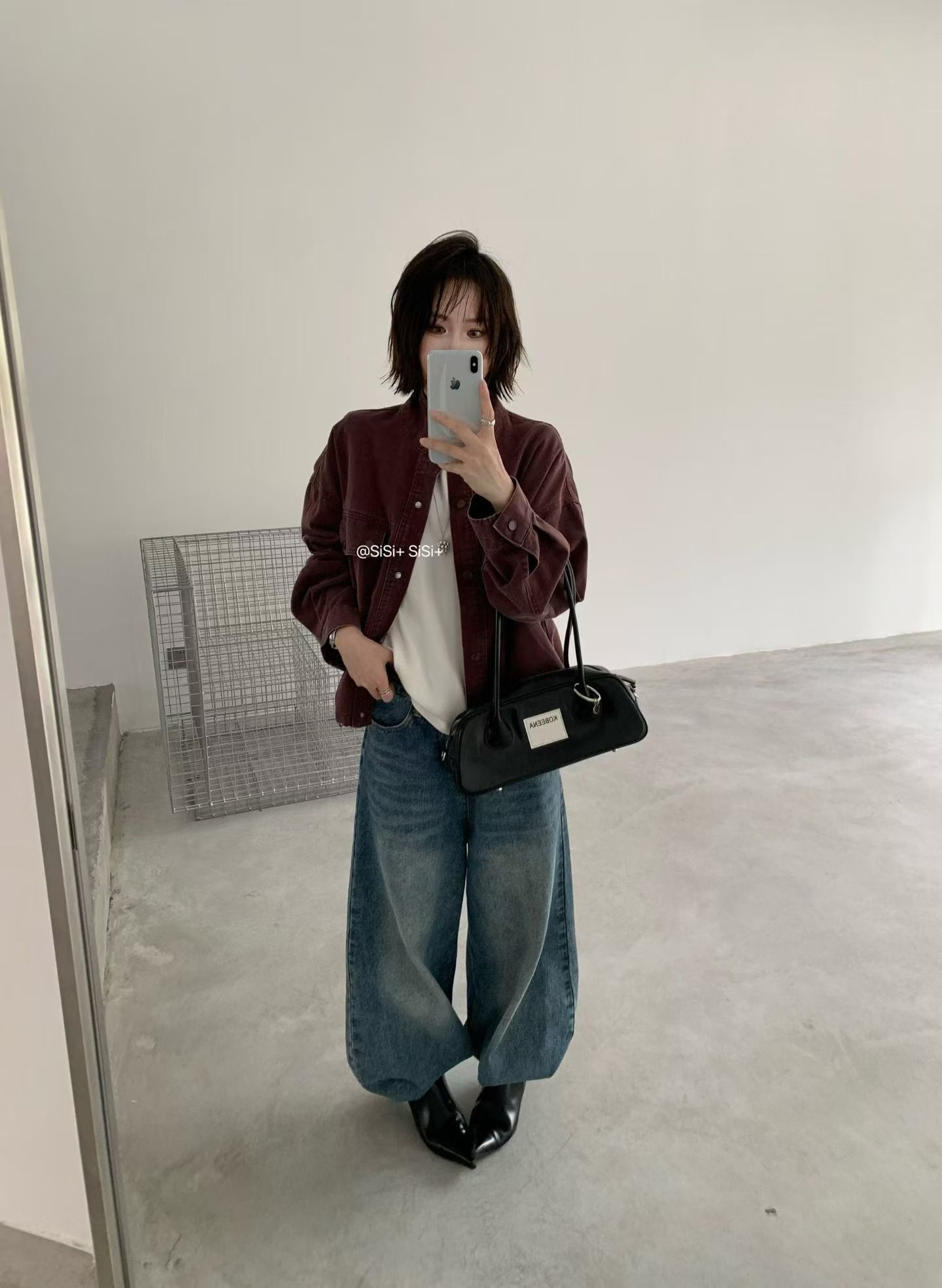 한 부서 외국 가스 연령 감소 슬림해 보이는 가을 새로운 작은 키 캐주얼 루즈핏 스탠드 칼라 워크웨어 재킷 짧은 외투 데님 트렌디 상세 이미지 5